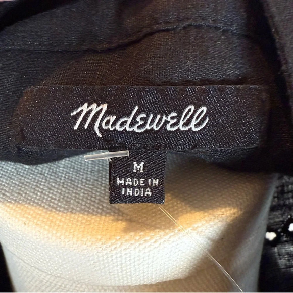 Madewell Long Sleeve Popover Top Black Eyelet Women's Size Medium New With Tags - Picture 10 of 11